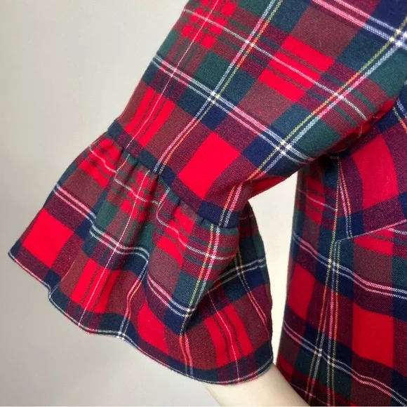 Vineyard Vines Jolly Plaid Greenwich Flutter Sleeve Shift Dress - Picture 7 of 13